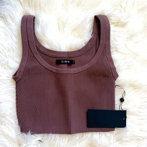 Cuts Clothing Coreflex™ Tank Cropped in Plum, Small